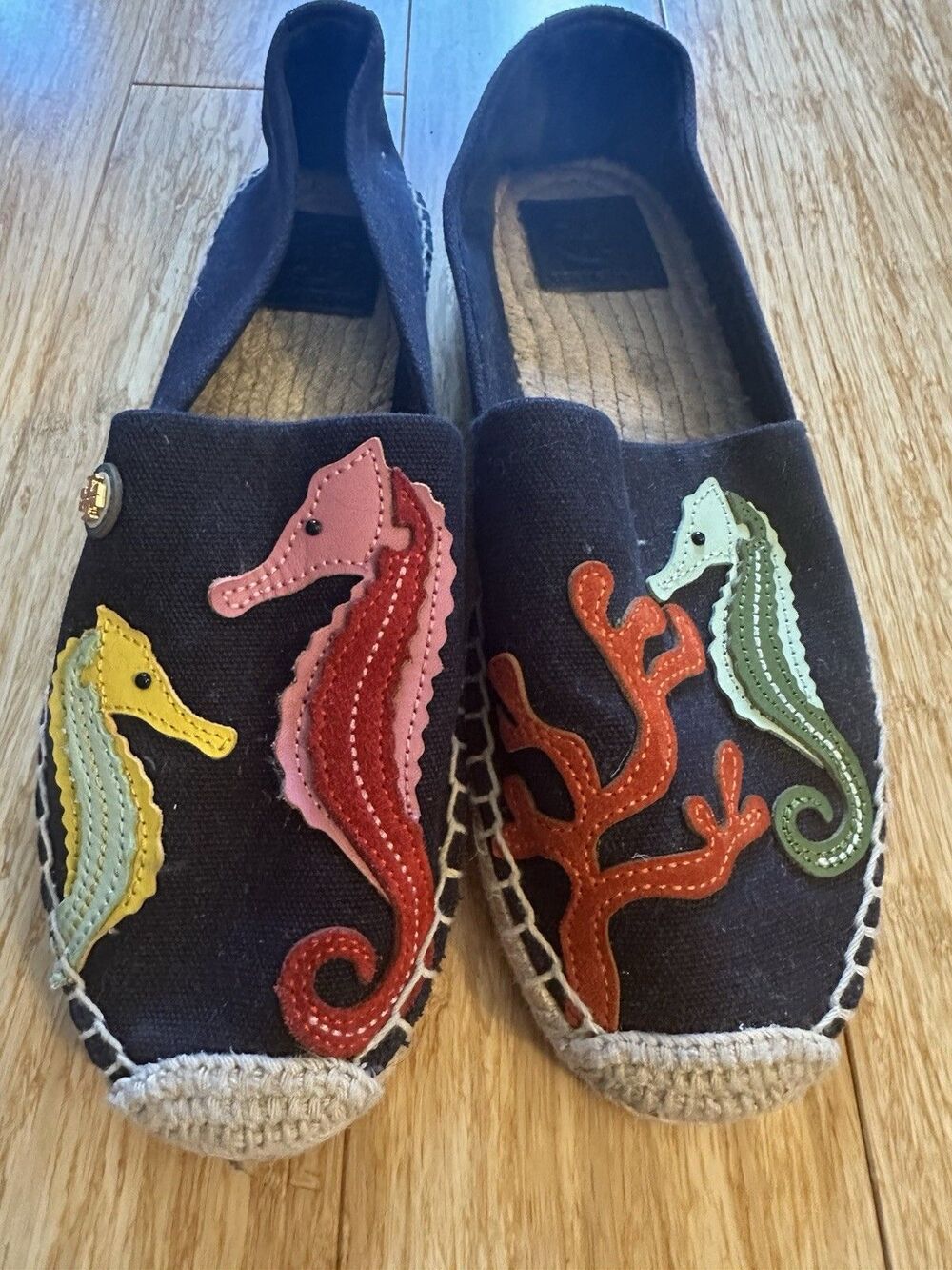 Tory Burch SEAHORSE ESPADRILLE Navy Size US 7.5